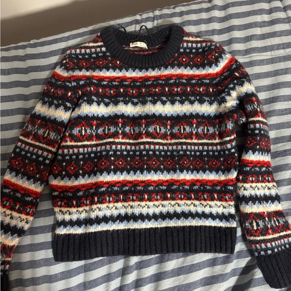 Cozy Multicolor Patterned Crew Neck Sweater